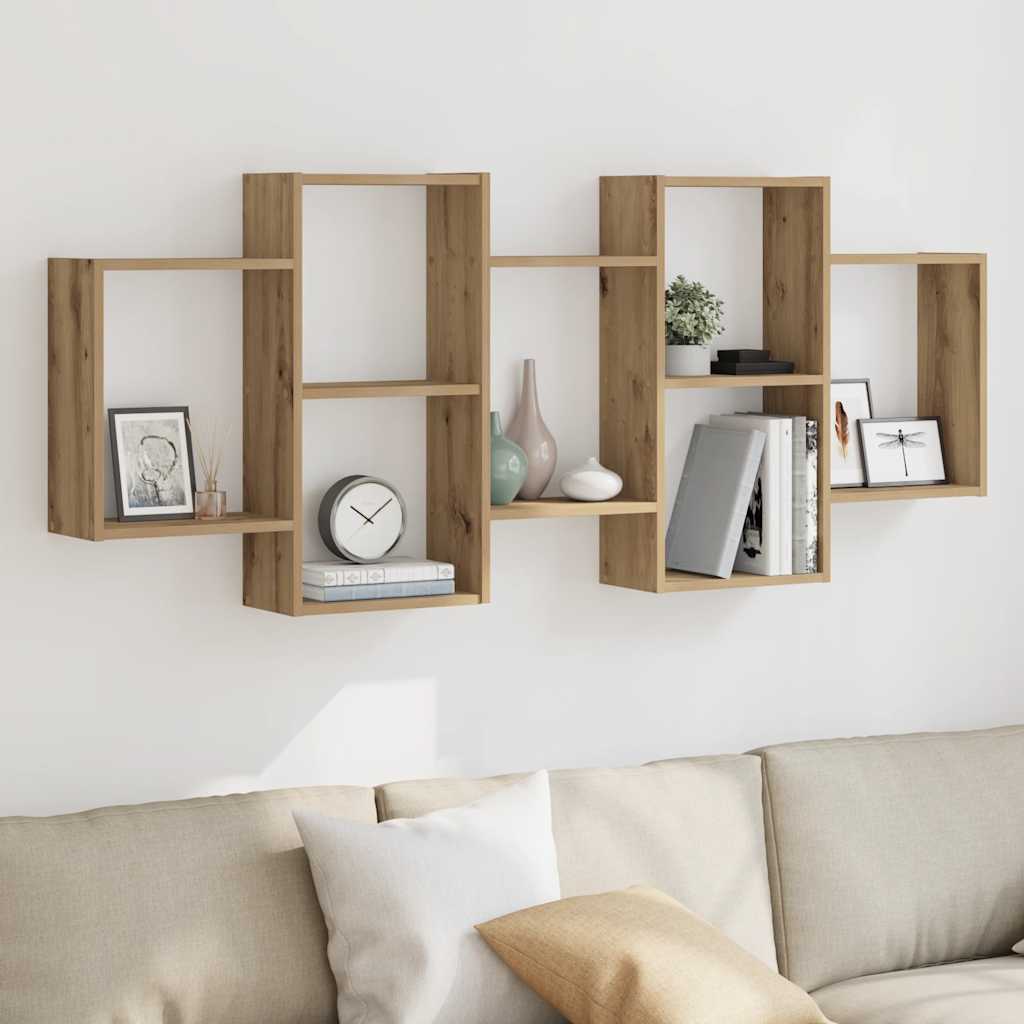 Étagère murale chêne artisanal 159x18x65 cm bois d'ingénierie - XIOS