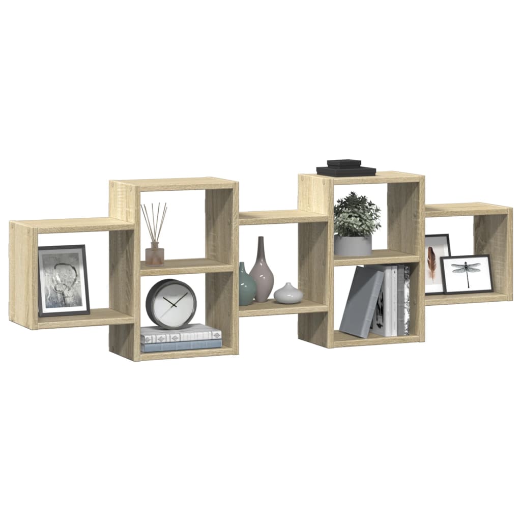 Étagère murale chêne sonoma 129x18x42 cm bois d'ingénierie - XIOS