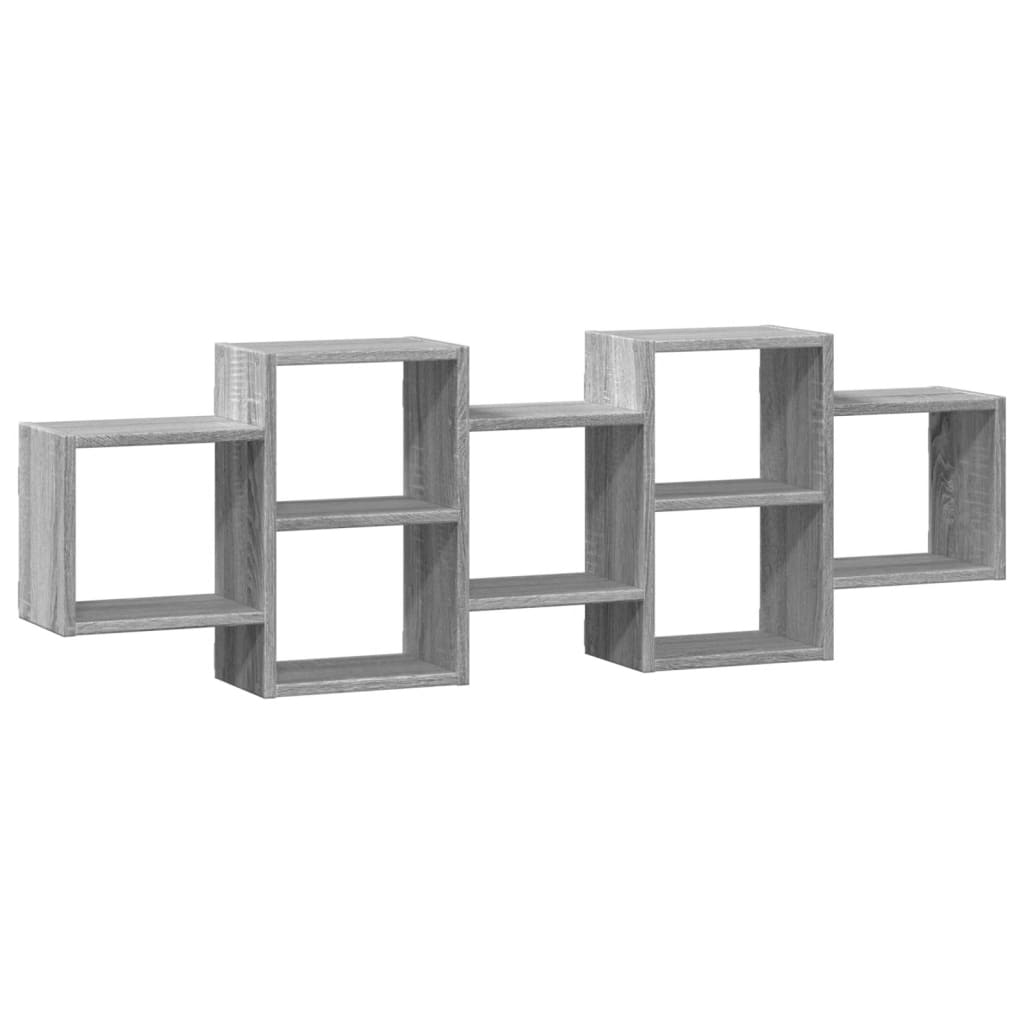 Étagère murale sonoma gris 129x18x42 cm bois ingénierie - XIOS