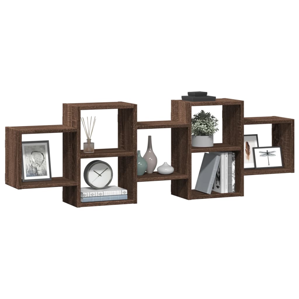 Étagère murale chêne marron 129x18x42 cm bois d'ingénierie - XIOS
