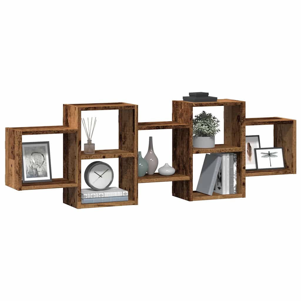 Étagère murale vieux bois 129x18x42 cm bois d'ingénierie