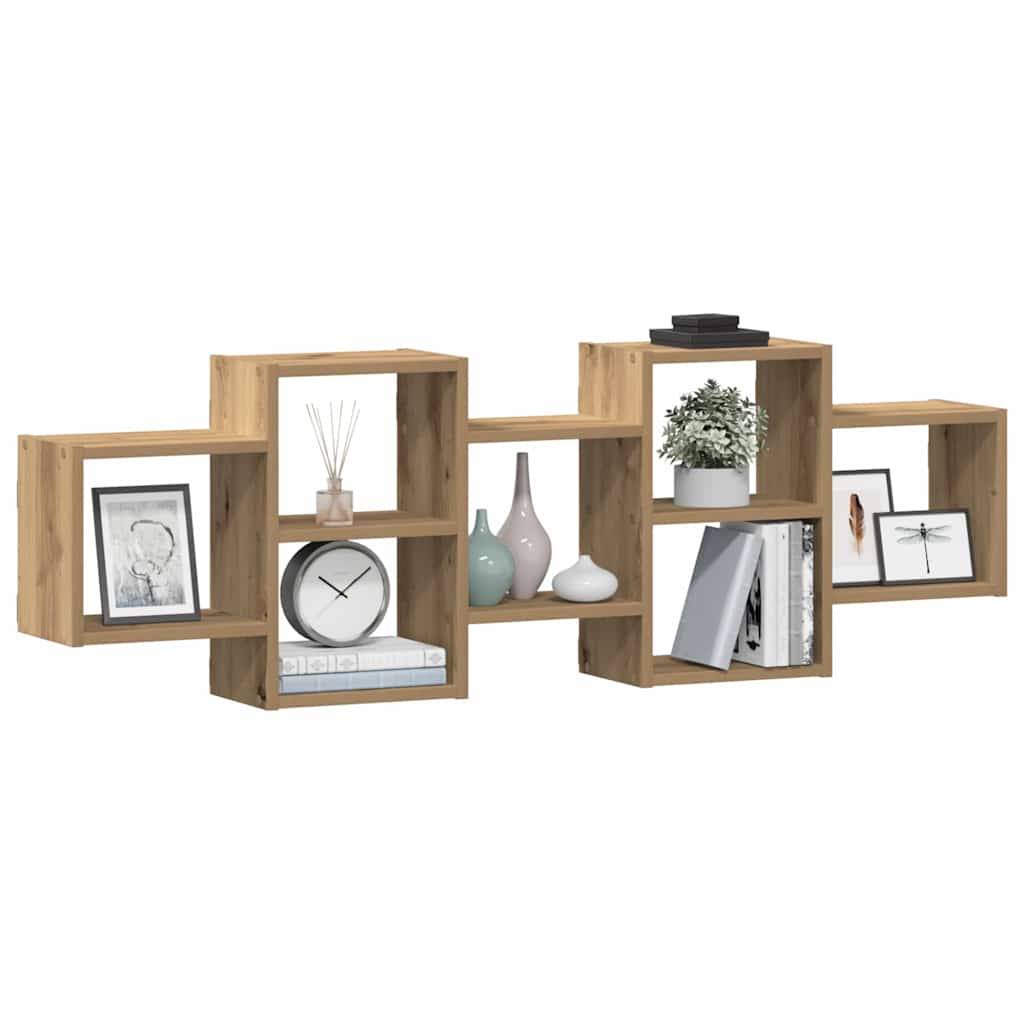 Étagère murale chêne artisanal 129x18x42 cm bois d'ingénierie - XIOS