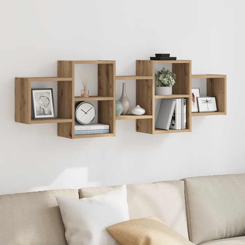Étagère murale chêne artisanal 129x18x42 cm bois d'ingénierie - XIOS