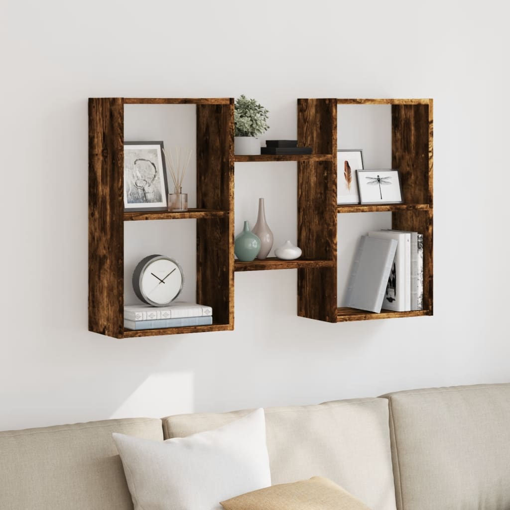 Étagère murale chêne fumé 96x18x60 cm bois d'ingénierie - XIOS