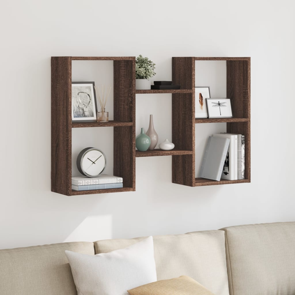 Étagère murale chêne marron 96x18x60 cm bois d'ingénierie Étagères murales & corniches vidaXL