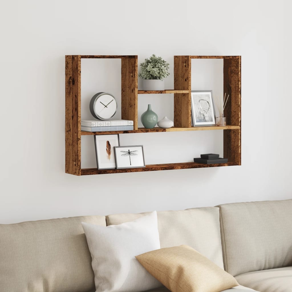 Étagère murale vieux bois 99x15x60 cm bois d'ingénierie - XIOS