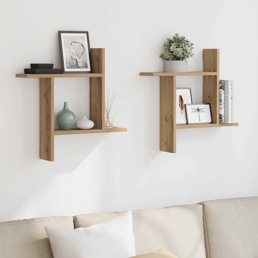Étagères murales 2 pcs chêne artisanal bois d'ingénierie - XIOS