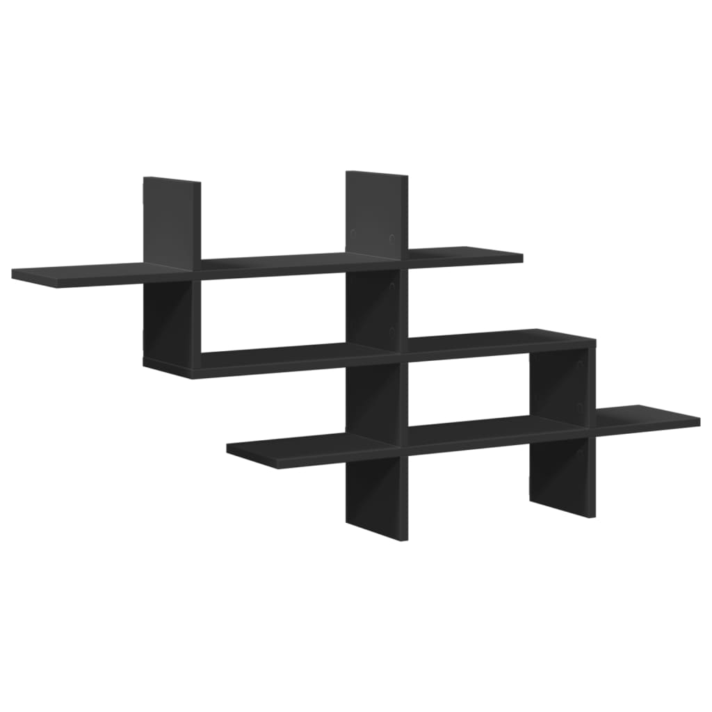 Étagère murale noir 124,5x18x60,5 cm bois d'ingénierie - XIOS