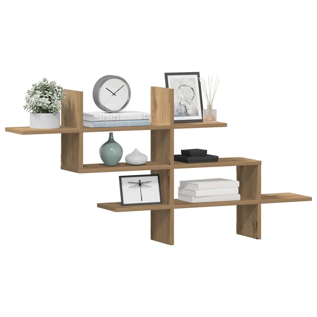 Étagère murale chêne artisanal 124,5x18x60,5 cm bois ingénierie