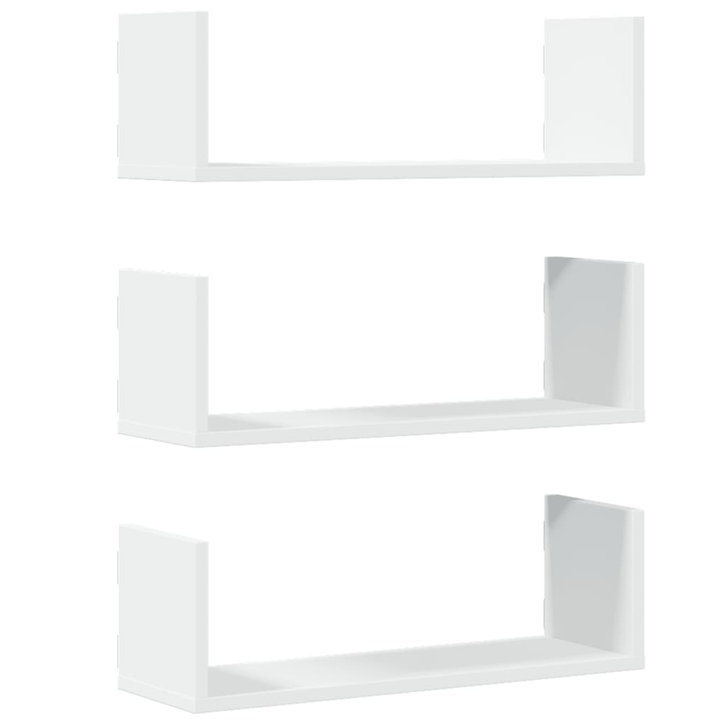 Étagères murales 3 pcs blanc 58x18x18 cm bois d'ingénierie - XIOS