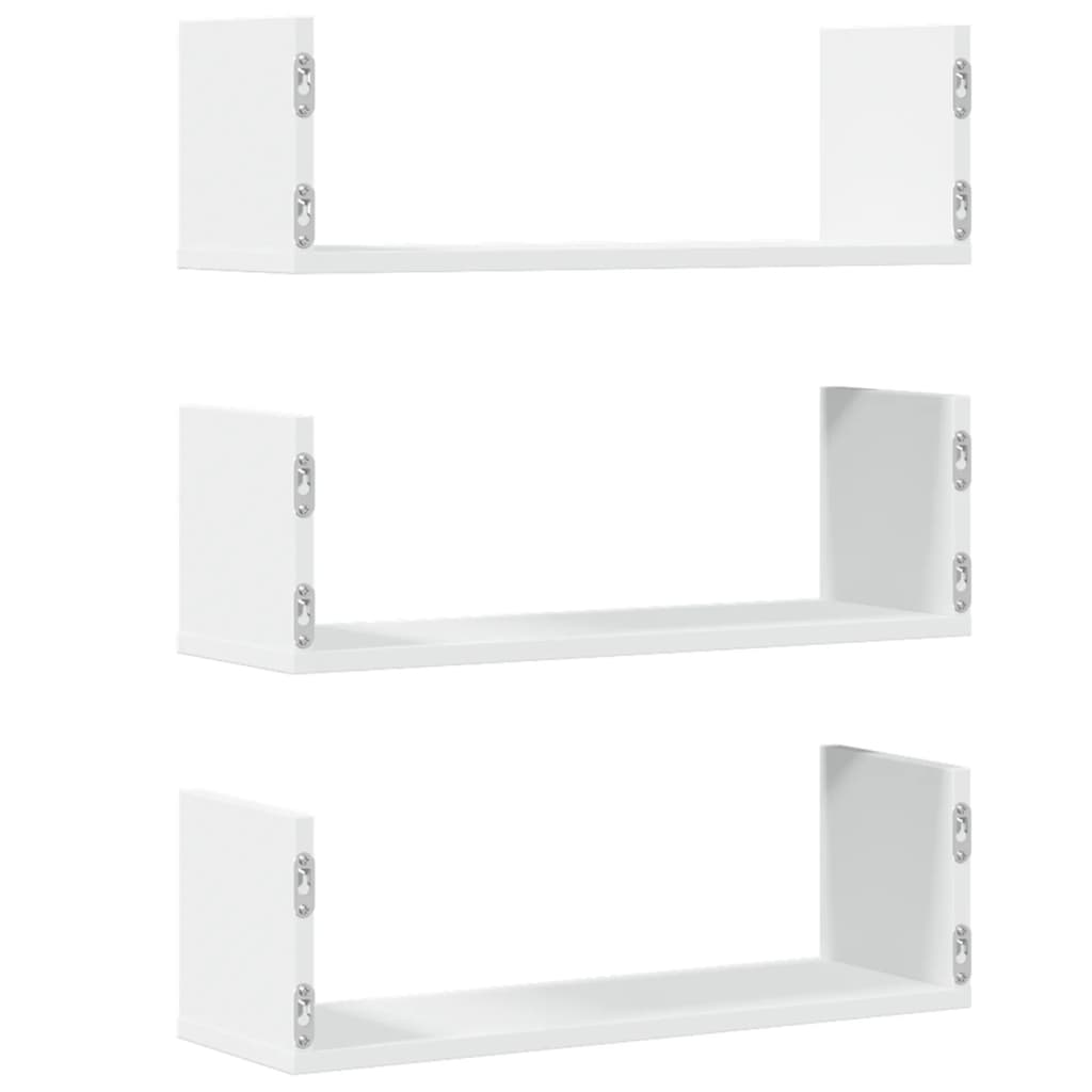 Étagères murales 3 pcs blanc 58x18x18 cm bois d'ingénierie - XIOS
