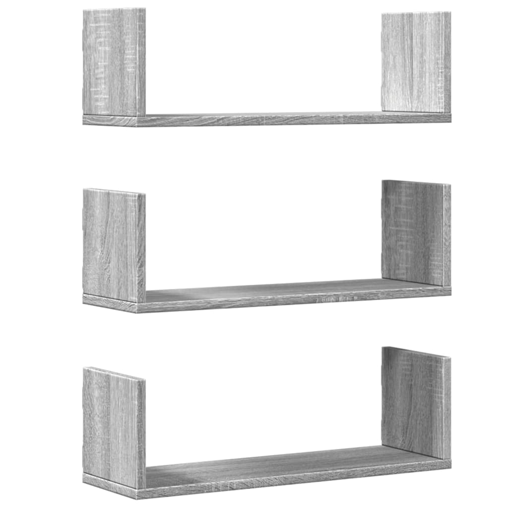 Étagères murales 3 pcs sonoma gris 58x18x18 cm bois ingénierie - XIOS