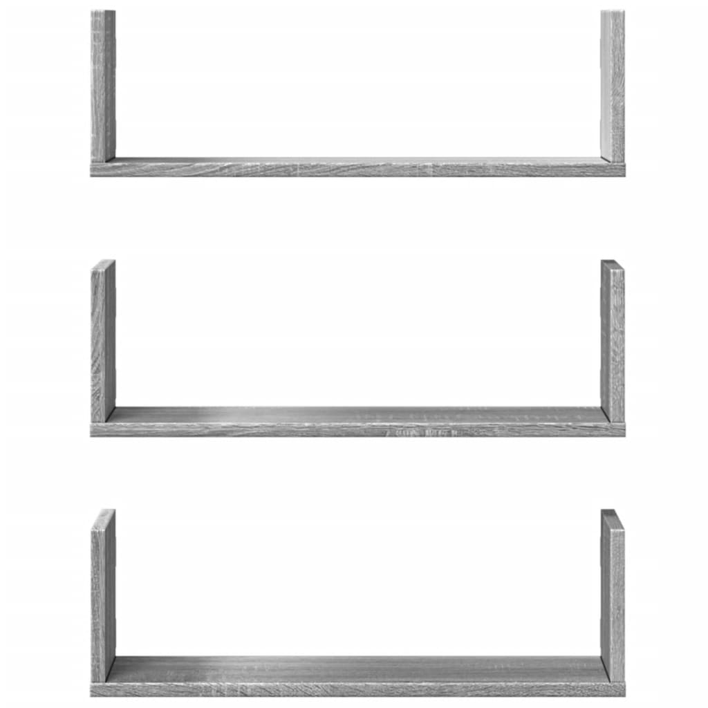 Étagères murales 3 pcs sonoma gris 58x18x18 cm bois ingénierie - XIOS