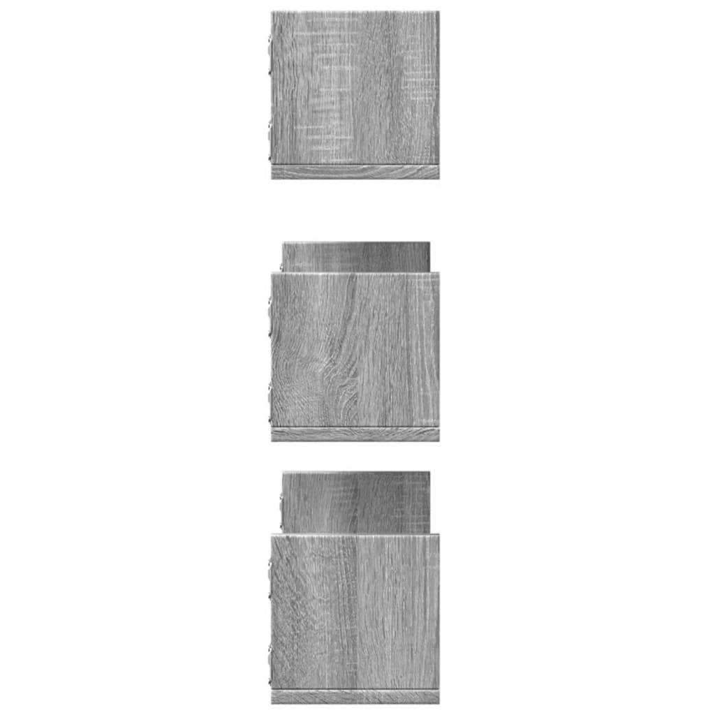 Étagères murales 3 pcs sonoma gris 58x18x18 cm bois ingénierie - XIOS