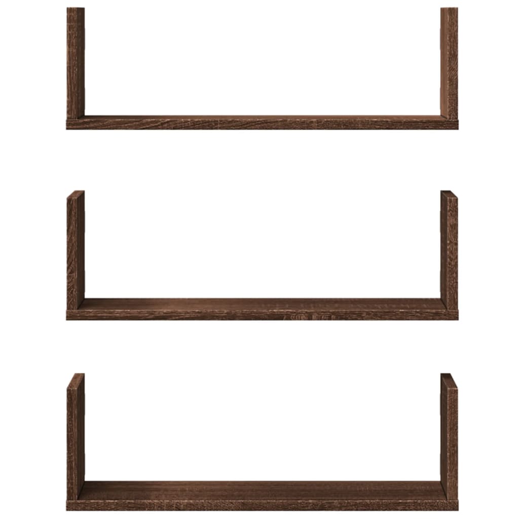 Étagères murales 3pcs chêne marron 58x18x18cm bois d'ingénierie - XIOS