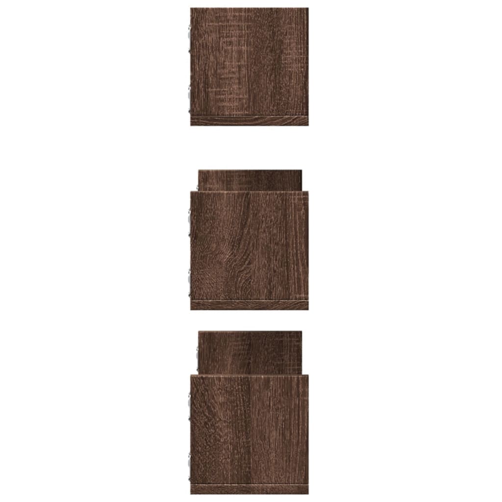 Étagères murales 3pcs chêne marron 58x18x18cm bois d'ingénierie - XIOS