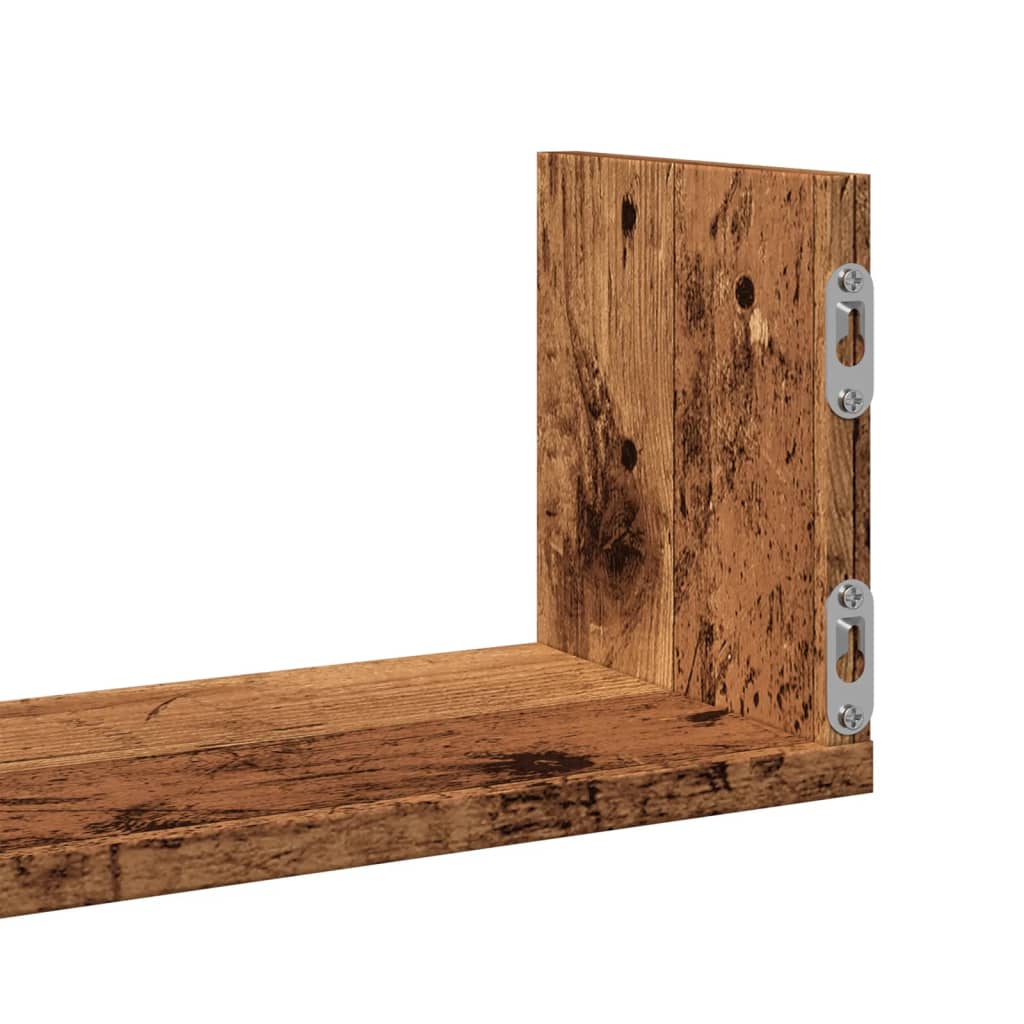 Étagères murales 3 pcs vieux bois 58x18x18 cm bois d'ingénierie - XIOS