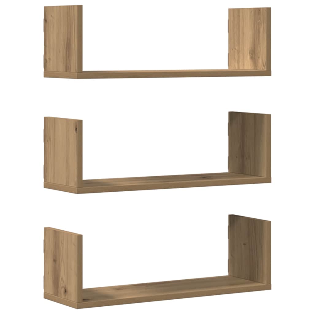 Étagères murales 3 pcs chêne artisanal bois d'ingénierie - XIOS