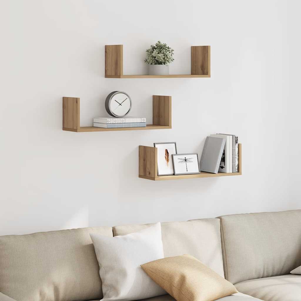 Étagères murales 3 pcs chêne artisanal bois d'ingénierie - XIOS