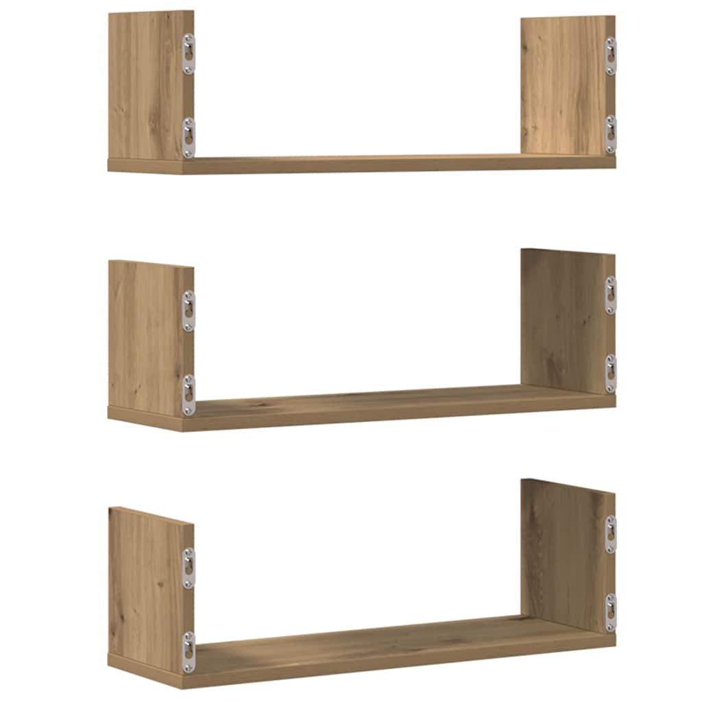 Étagères murales 3 pcs chêne artisanal bois d'ingénierie - XIOS