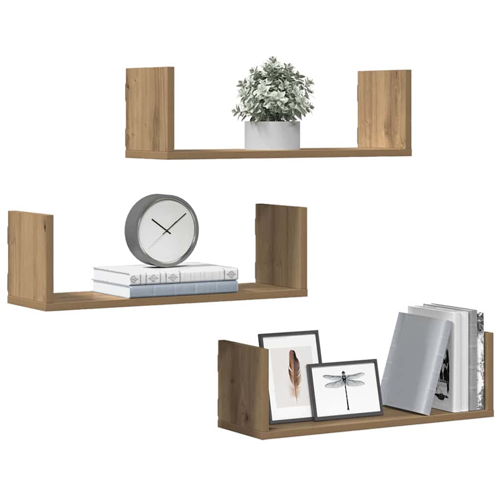 Étagères murales 3 pcs chêne artisanal bois d'ingénierie - XIOS