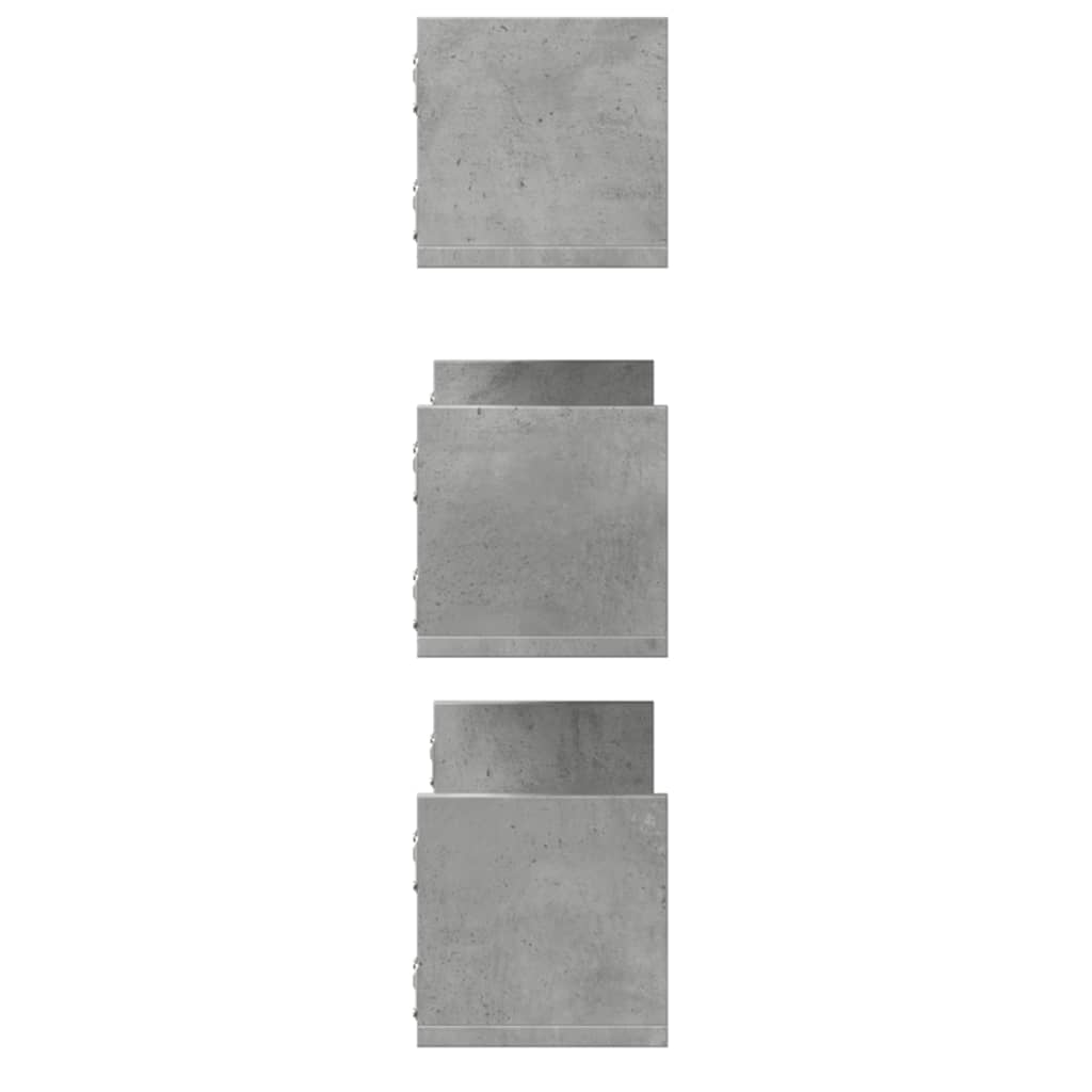 Étagères murales 3 pcs gris béton 80x18x18 cm bois d'ingénierie - XIOS