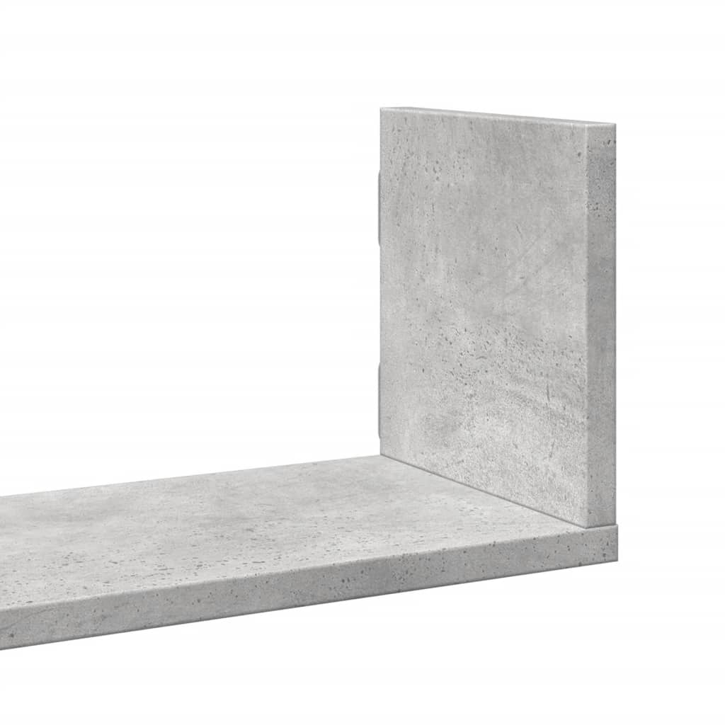 Étagères murales 3 pcs gris béton 80x18x18 cm bois d'ingénierie - XIOS