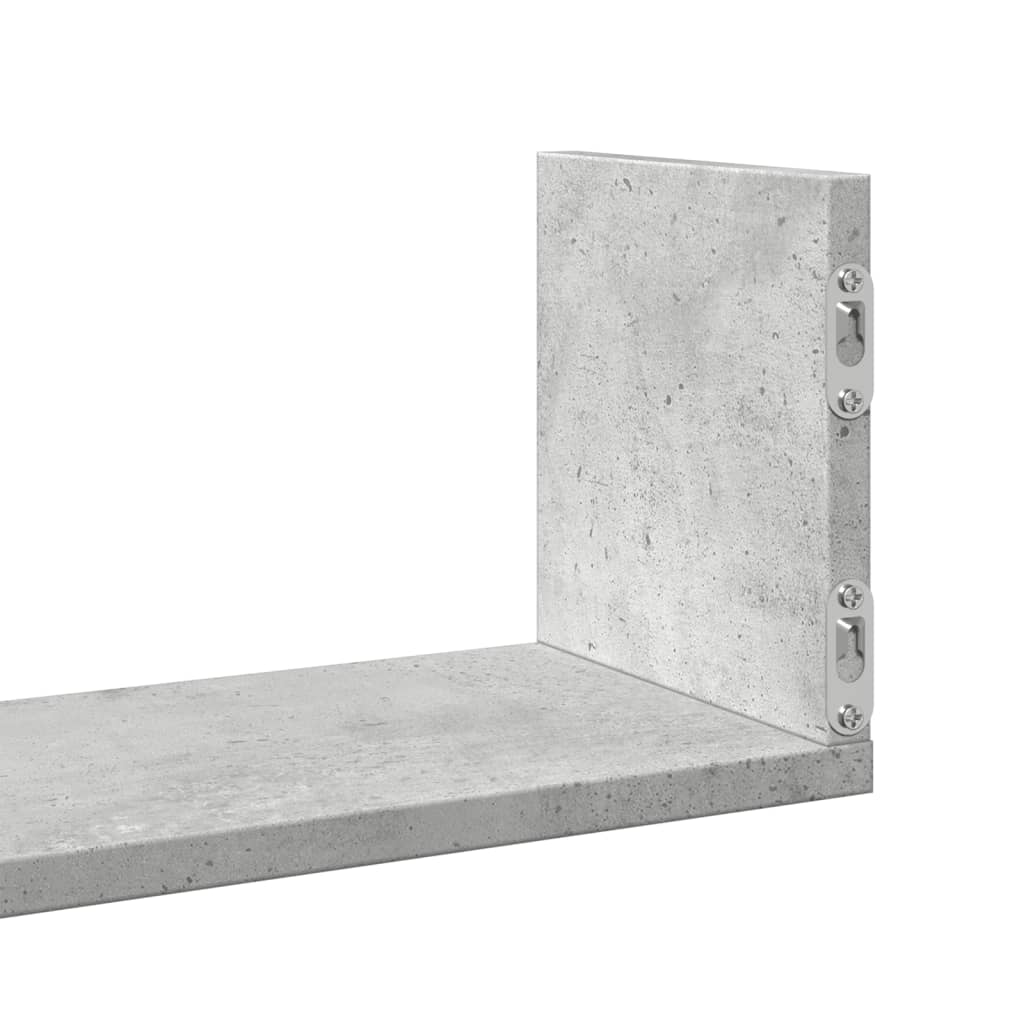 Étagères murales 3 pcs gris béton 80x18x18 cm bois d'ingénierie - XIOS