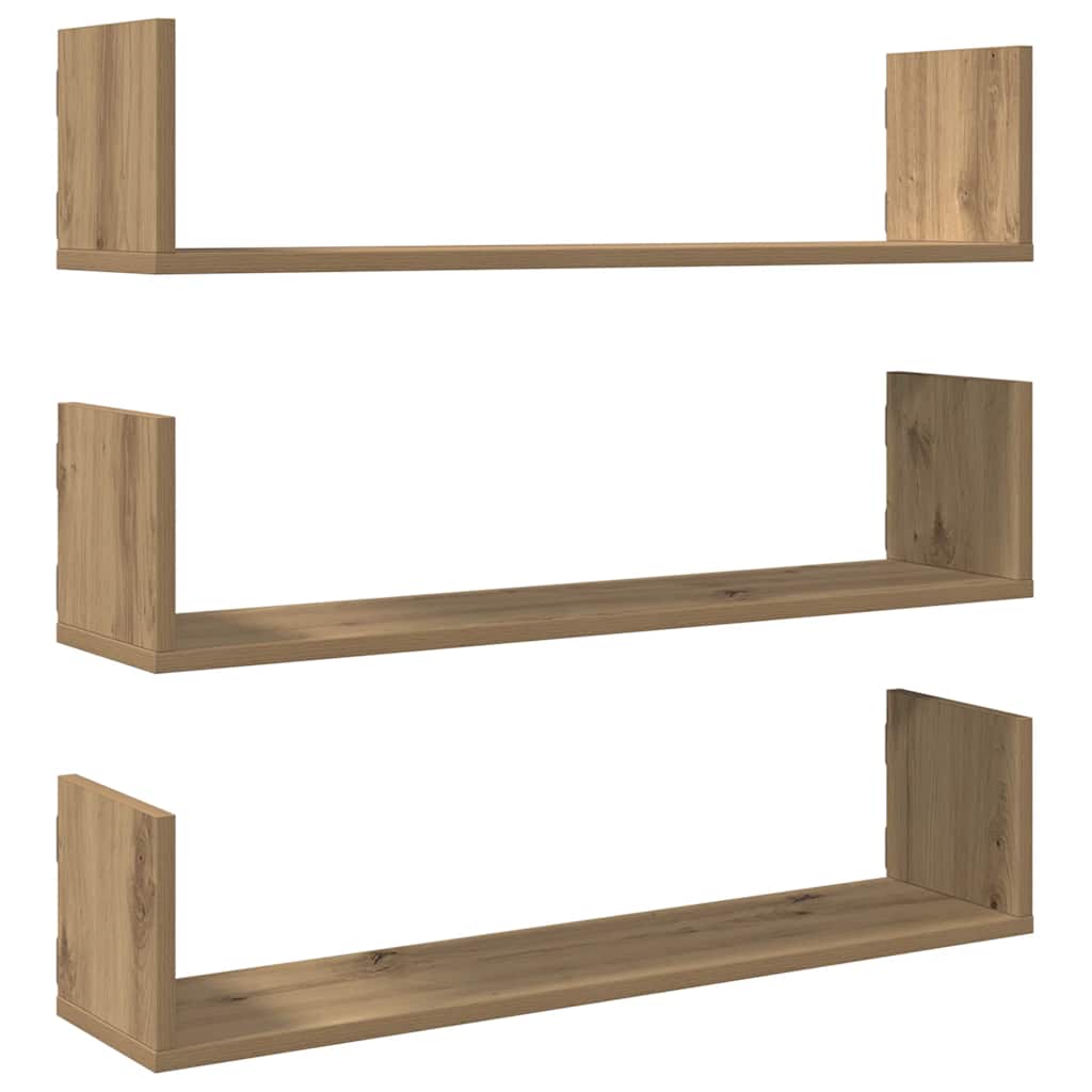 Étagères murales 3 pcs chêne artisanal bois d'ingénierie - XIOS