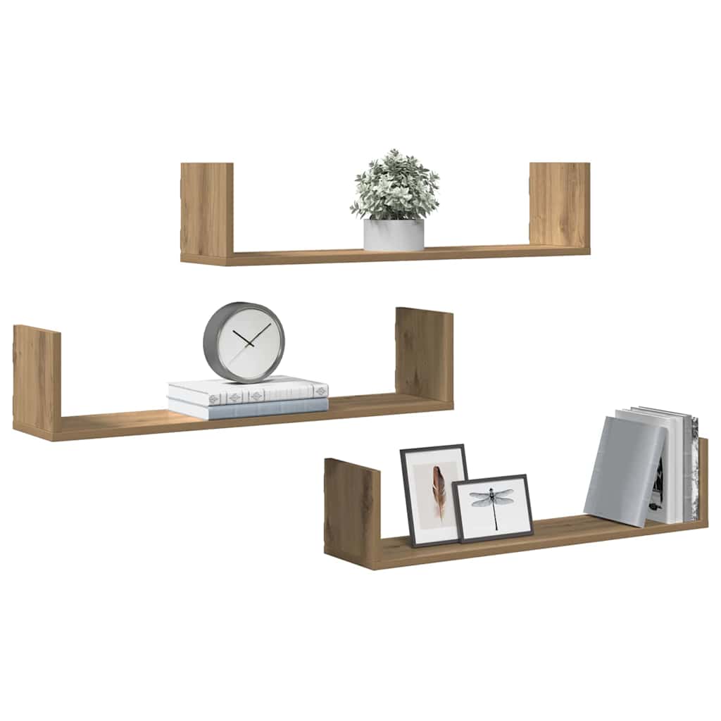 Étagères murales 3 pcs chêne artisanal bois d'ingénierie - XIOS