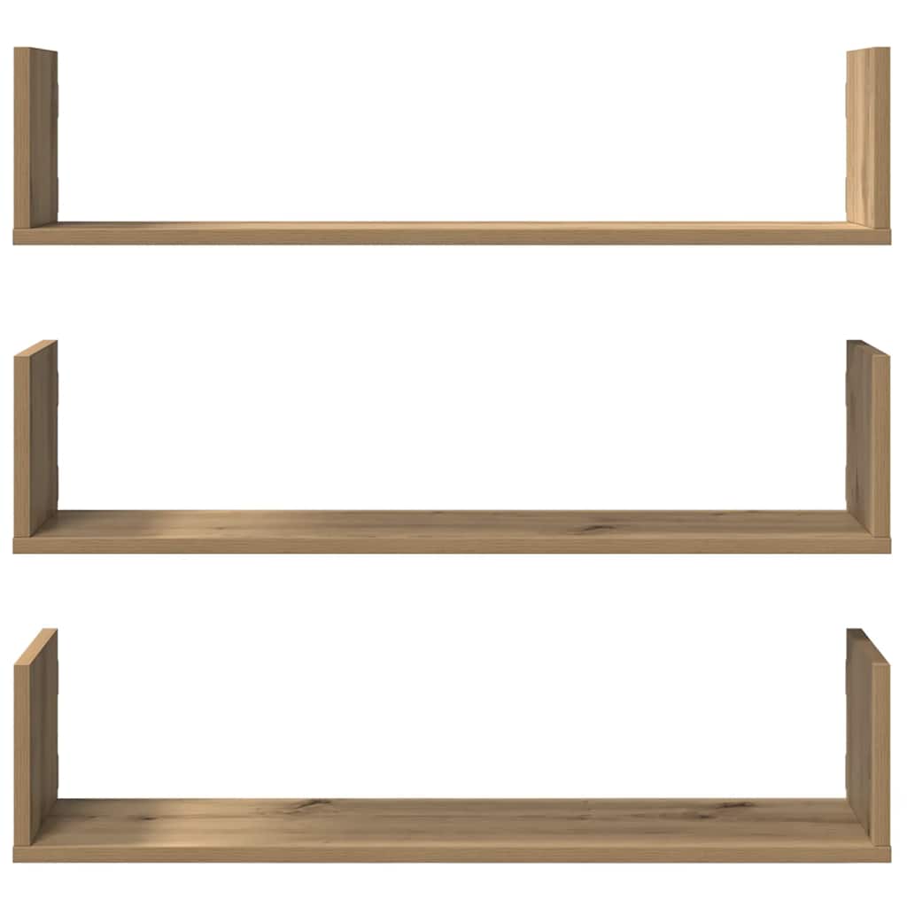 Étagères murales 3 pcs chêne artisanal bois d'ingénierie - XIOS