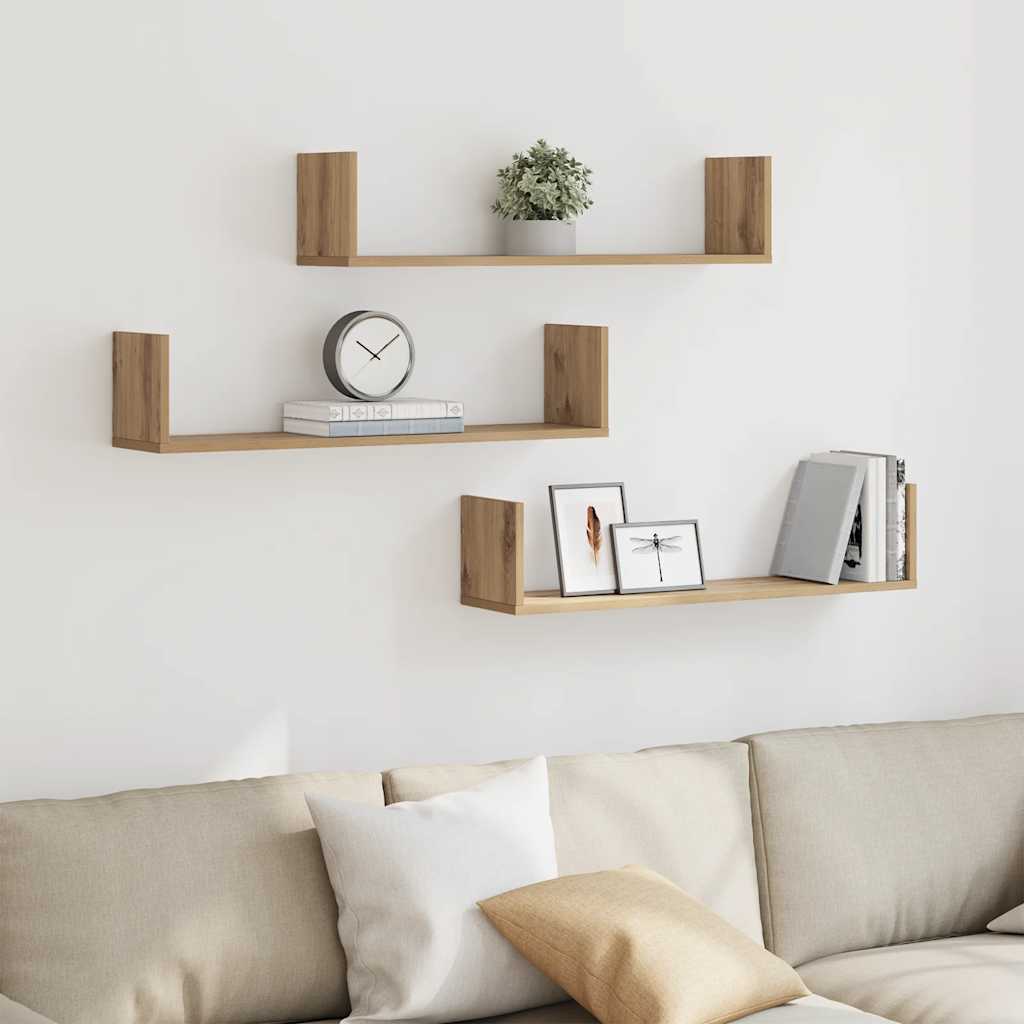 Étagères murales 3 pcs chêne artisanal bois d'ingénierie - XIOS