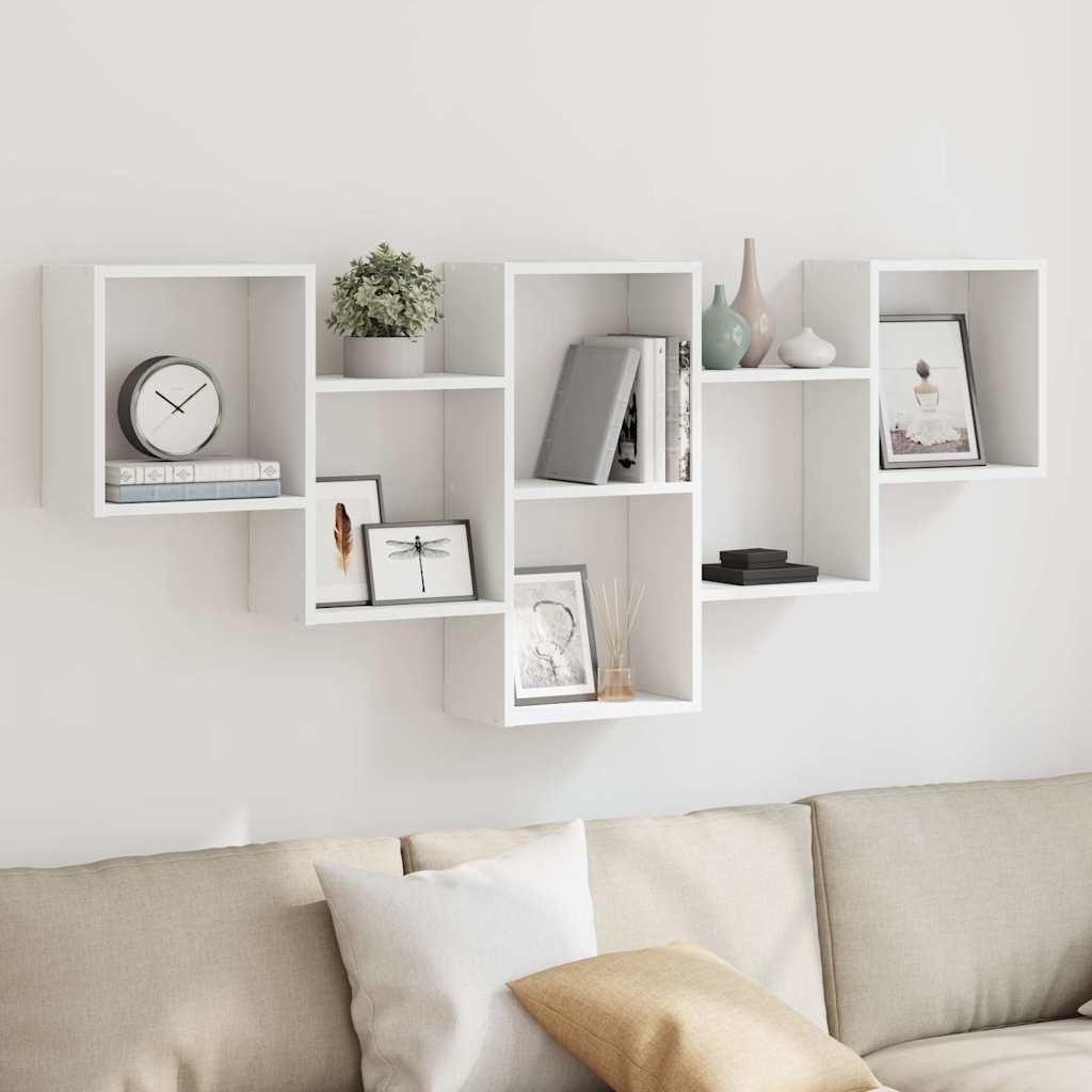 Étagère murale blanc 159x18x66 cm bois d'ingénierie - XIOS