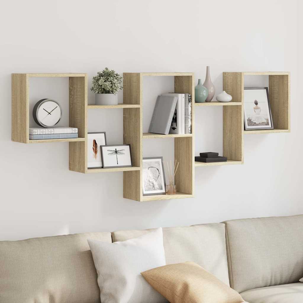 Étagère murale chêne sonoma 159x18x66 cm bois d'ingénierie - XIOS