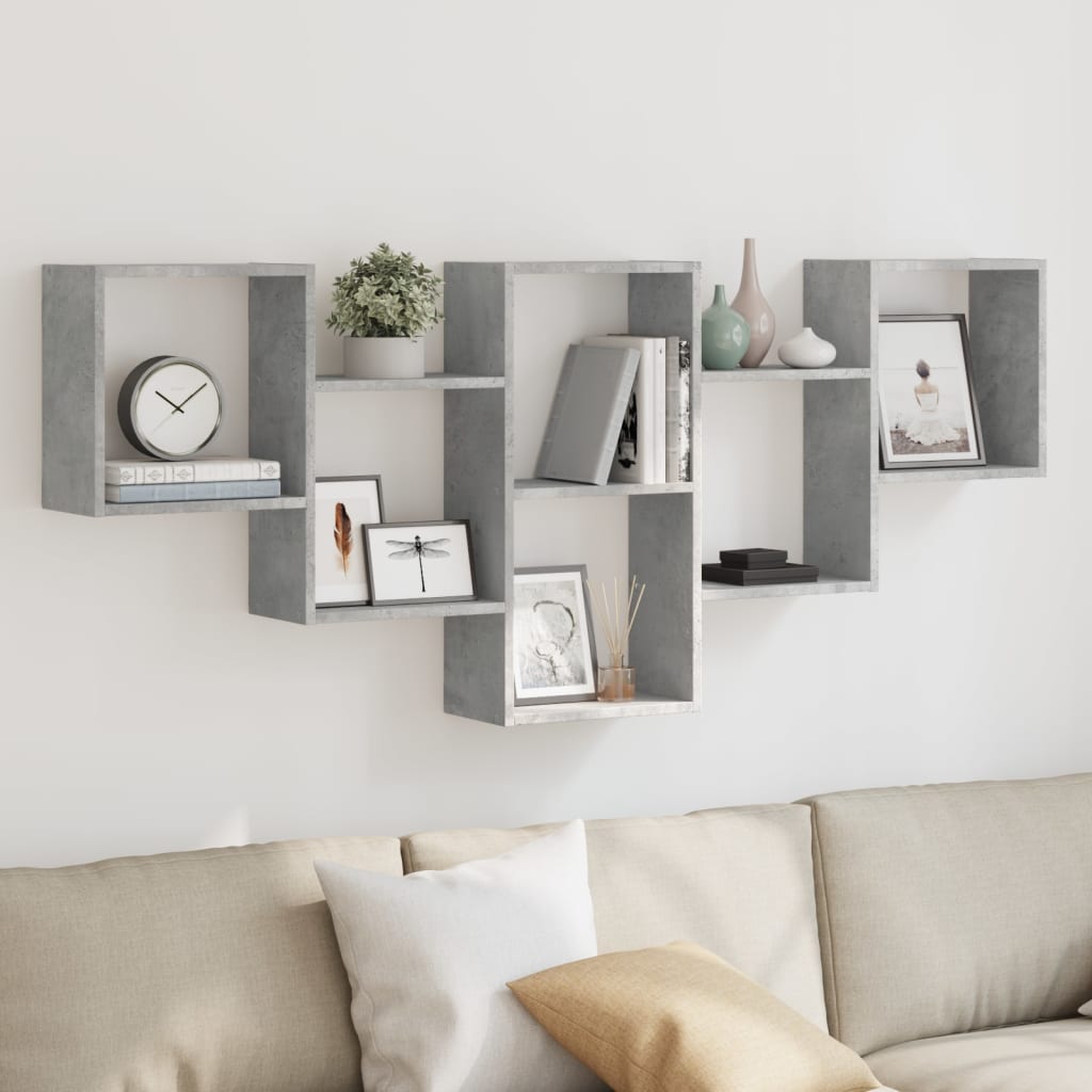 Étagère murale gris béton 159x18x66 cm bois d'ingénierie - XIOS