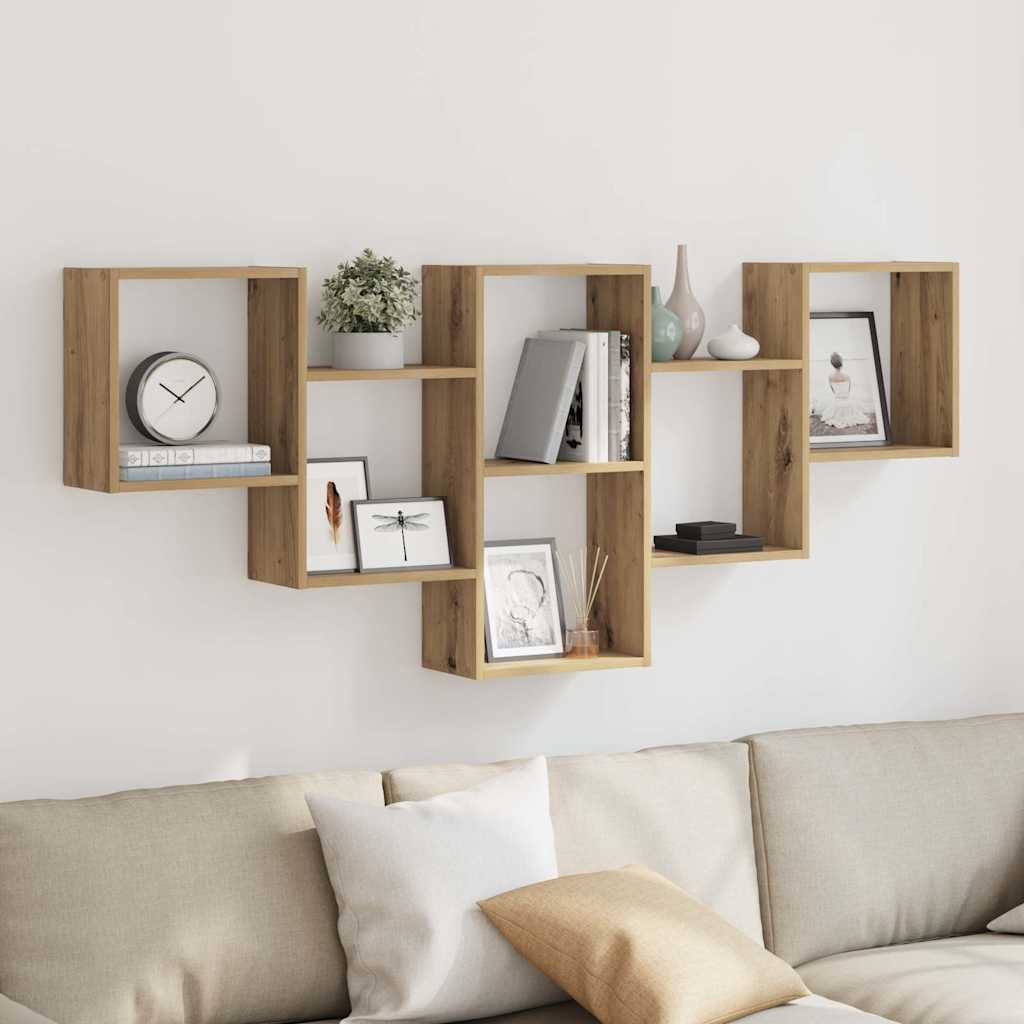 Étagère murale chêne artisanal 159x18x66 cm bois d'ingénierie
