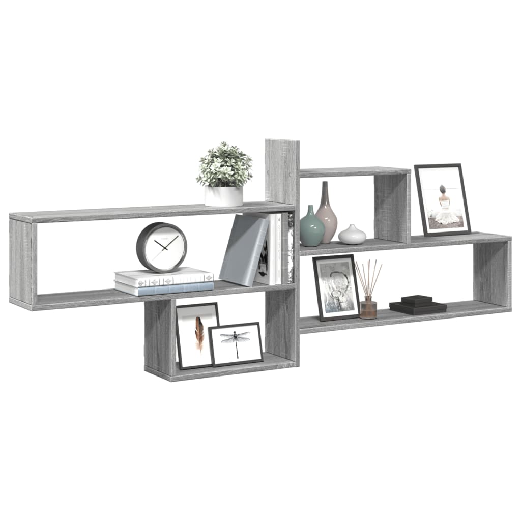 Étagère murale sonoma gris 167,5x18x68 cm bois ingénierie - XIOS
