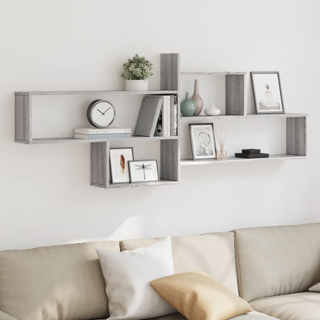 Étagère murale sonoma gris 167,5x18x68 cm bois ingénierie - XIOS