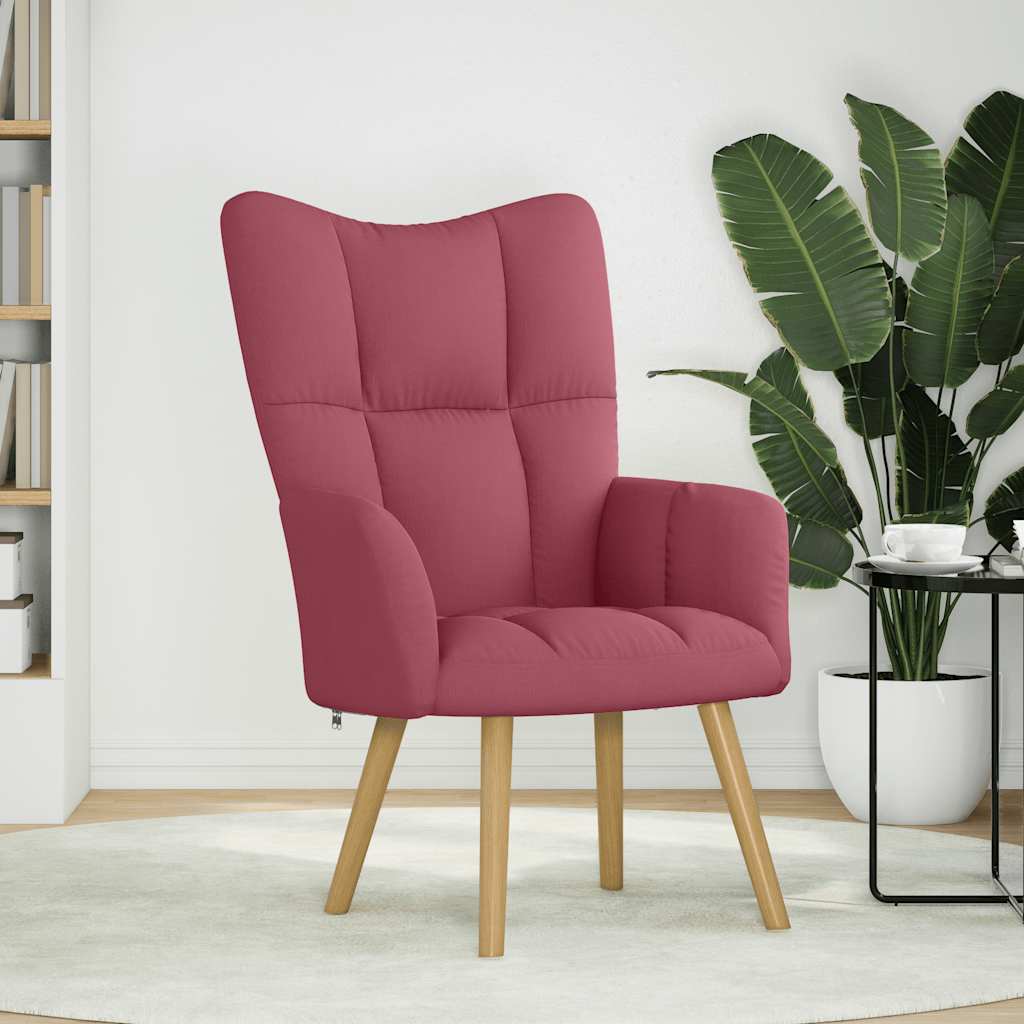 Chaise de relaxation Rouge bordeaux Tissu - XIOS