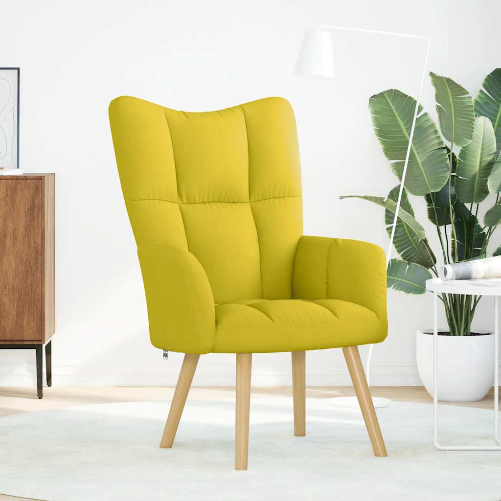 Chaise de relaxation jaune clair tissu - XIOS