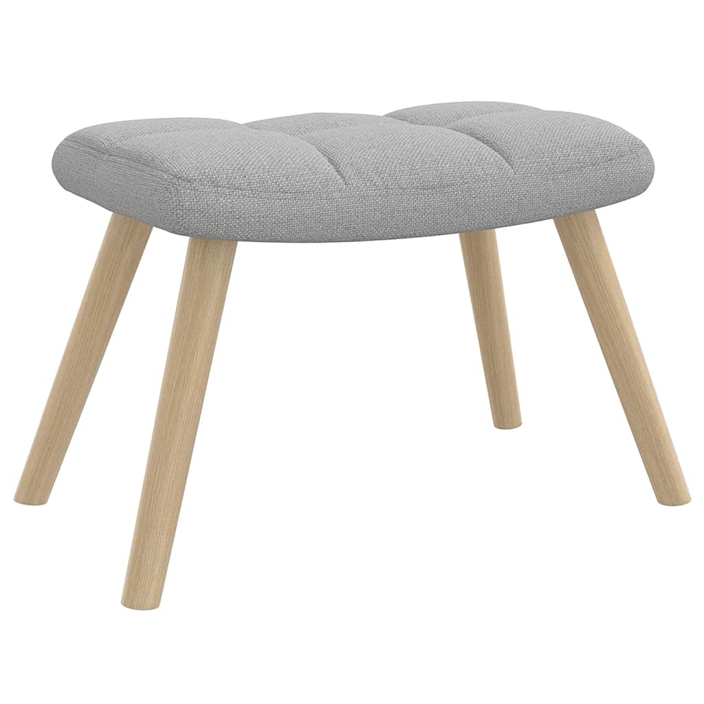 Chaise de relaxation avec repose-pieds gris nuage tissu - XIOS