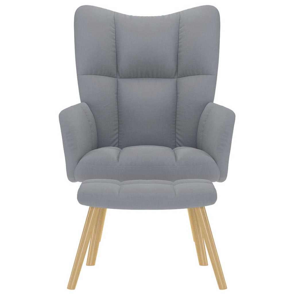 Chaise de relaxation avec repose-pied Gris clair Tissu Fauteuils vidaXL