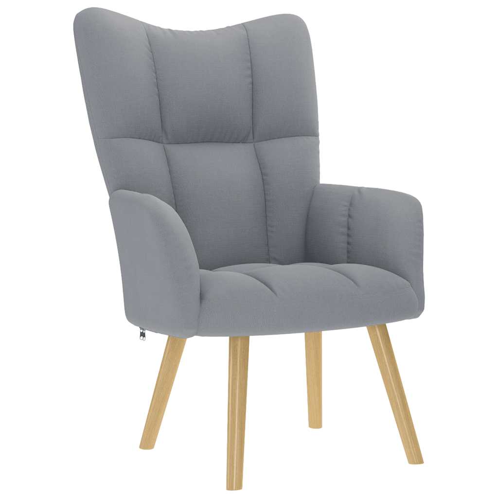 Chaise de relaxation avec repose-pied Gris clair Tissu Fauteuils vidaXL