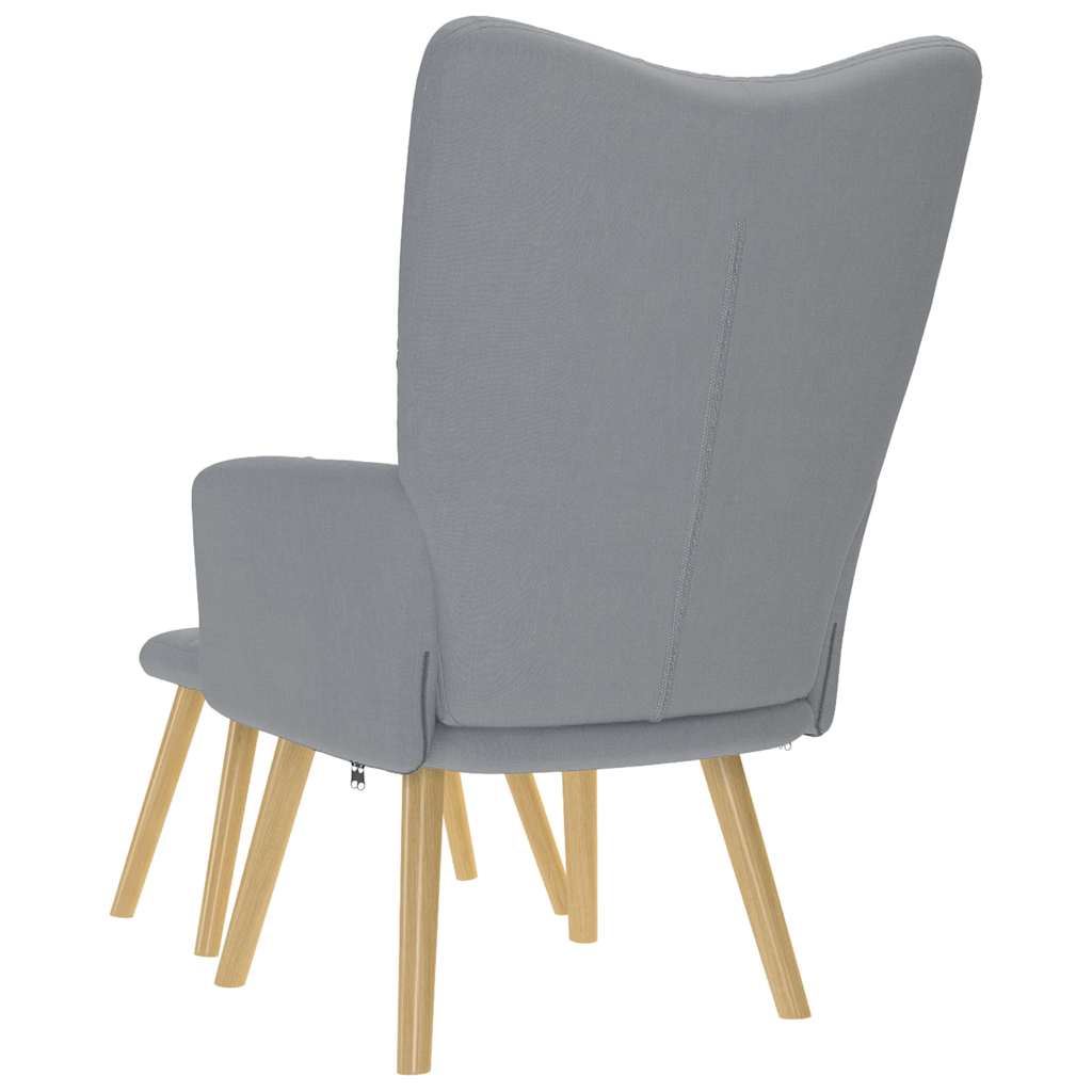 Chaise de relaxation avec repose-pied Gris clair Tissu Fauteuils vidaXL