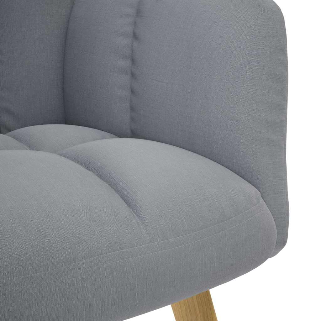 Chaise de relaxation avec repose-pied Gris clair Tissu Fauteuils vidaXL
