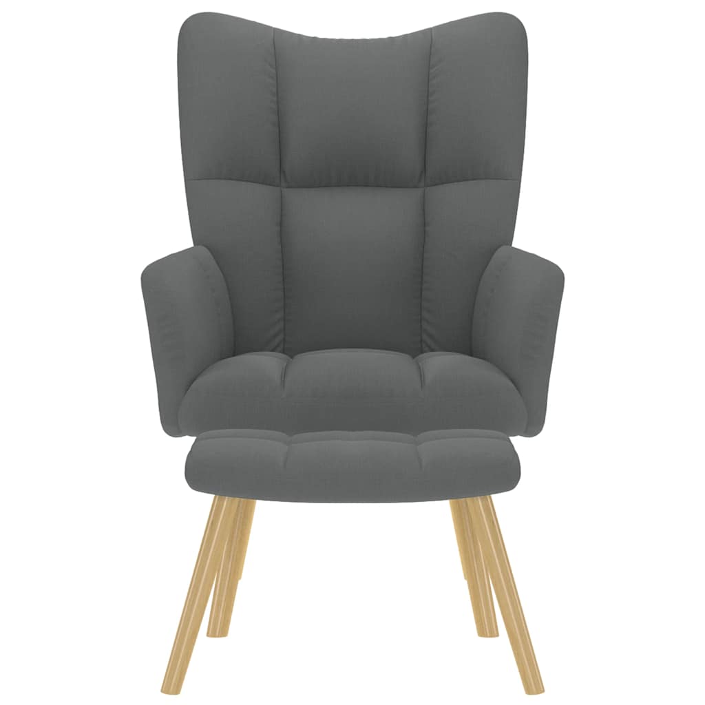 Chaise de relaxation avec repose-pied Gris foncé Tissu - XIOS