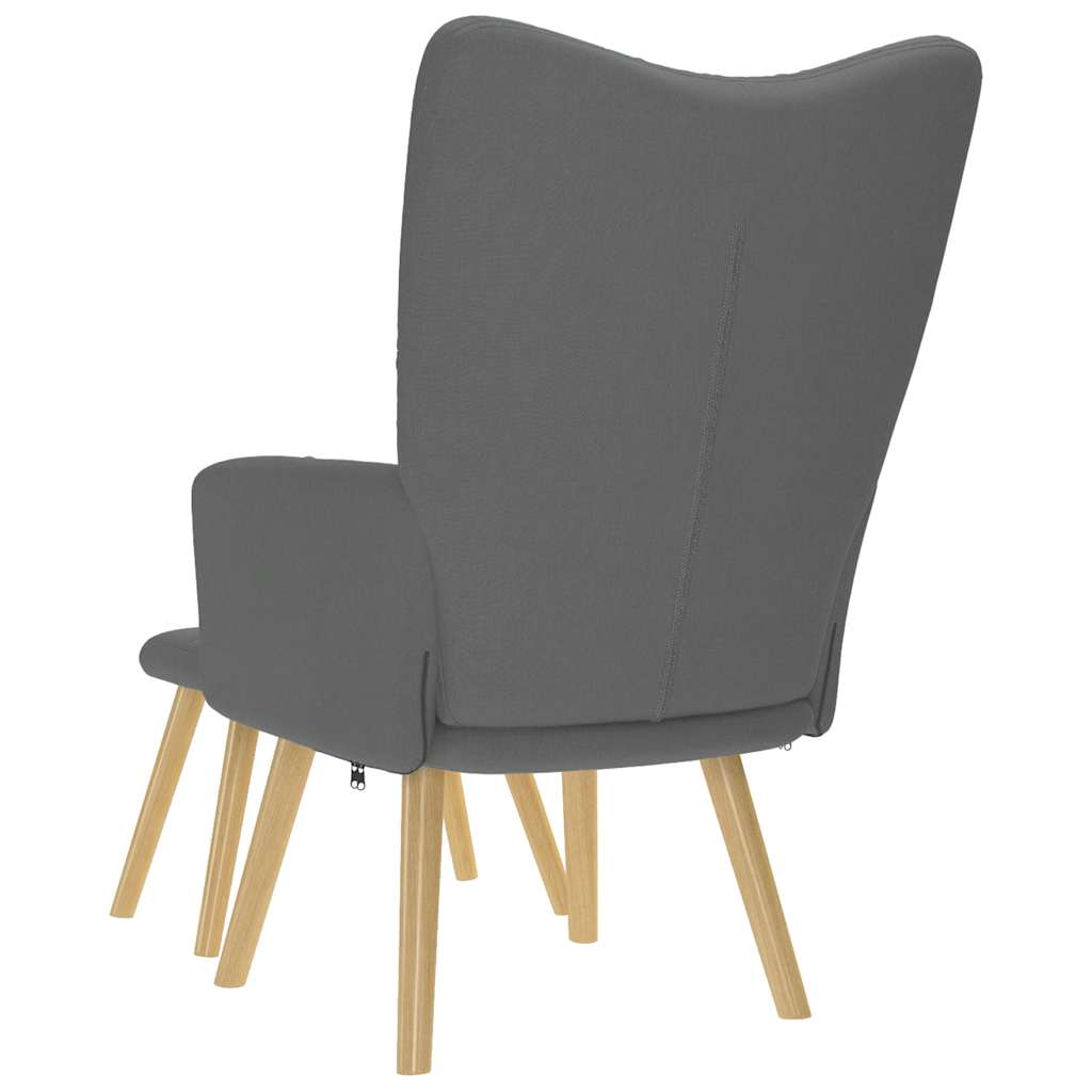 Chaise de relaxation avec repose-pied Gris foncé Tissu - XIOS
