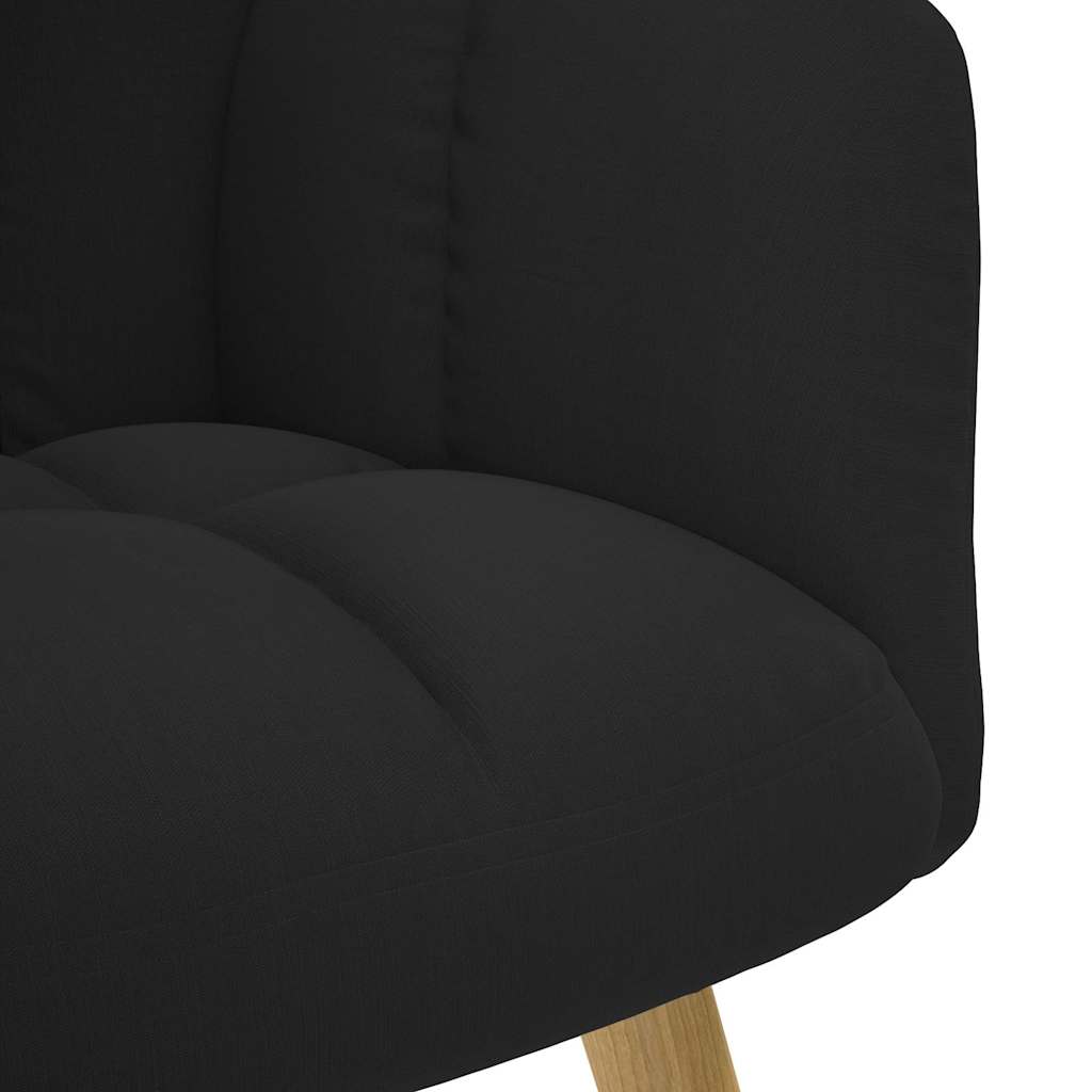 Chaise de relaxation avec repose-pied Noir Tissu - XIOS