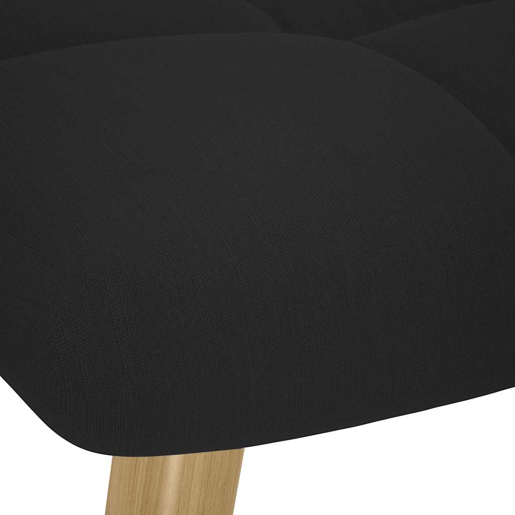 Chaise de relaxation avec repose-pied Noir Tissu - XIOS