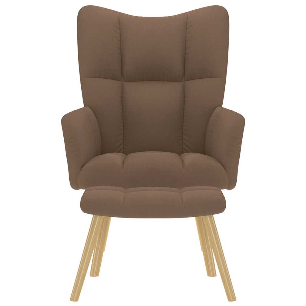 Chaise de relaxation avec repose-pied Marron Tissu - XIOS